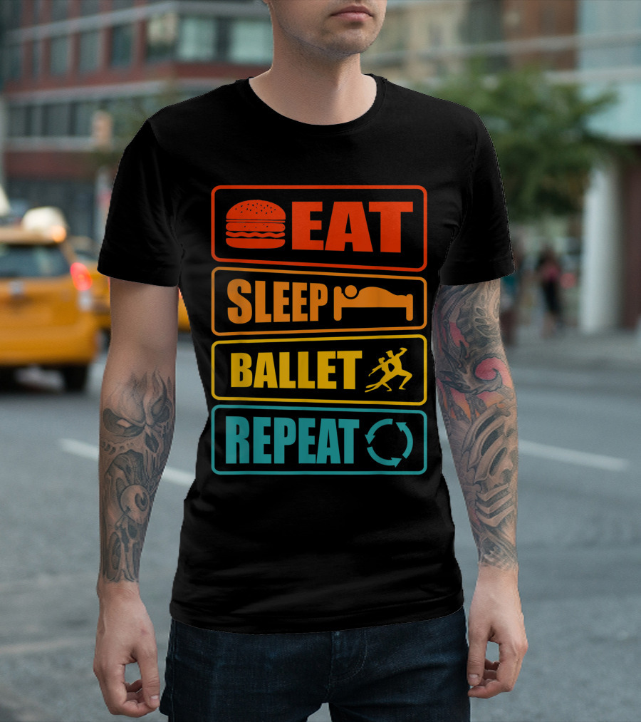 Eat Sleep Ballet Repeat Ballerina Dancing Cycle T-Shirt
