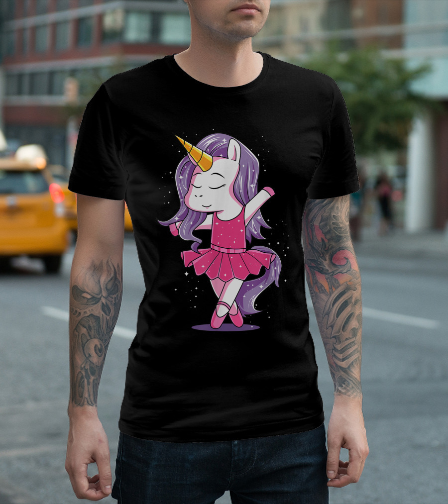 Ballet Dancing Unicorn Ballerina for Girls Kids T-Shirt