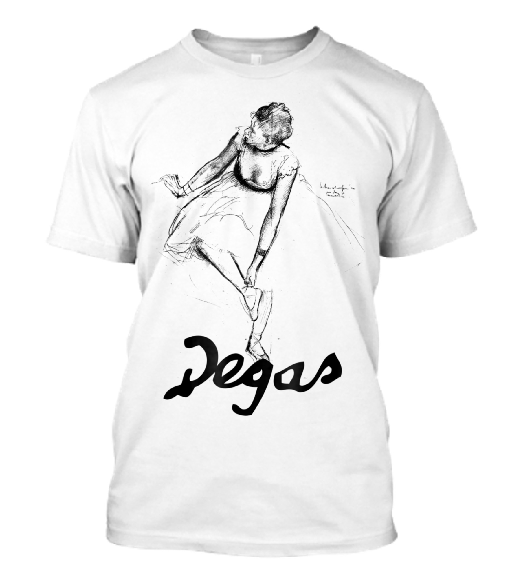 Degas Ballerina Sketch Dancer Adjusting Her Slipper T-Shirt