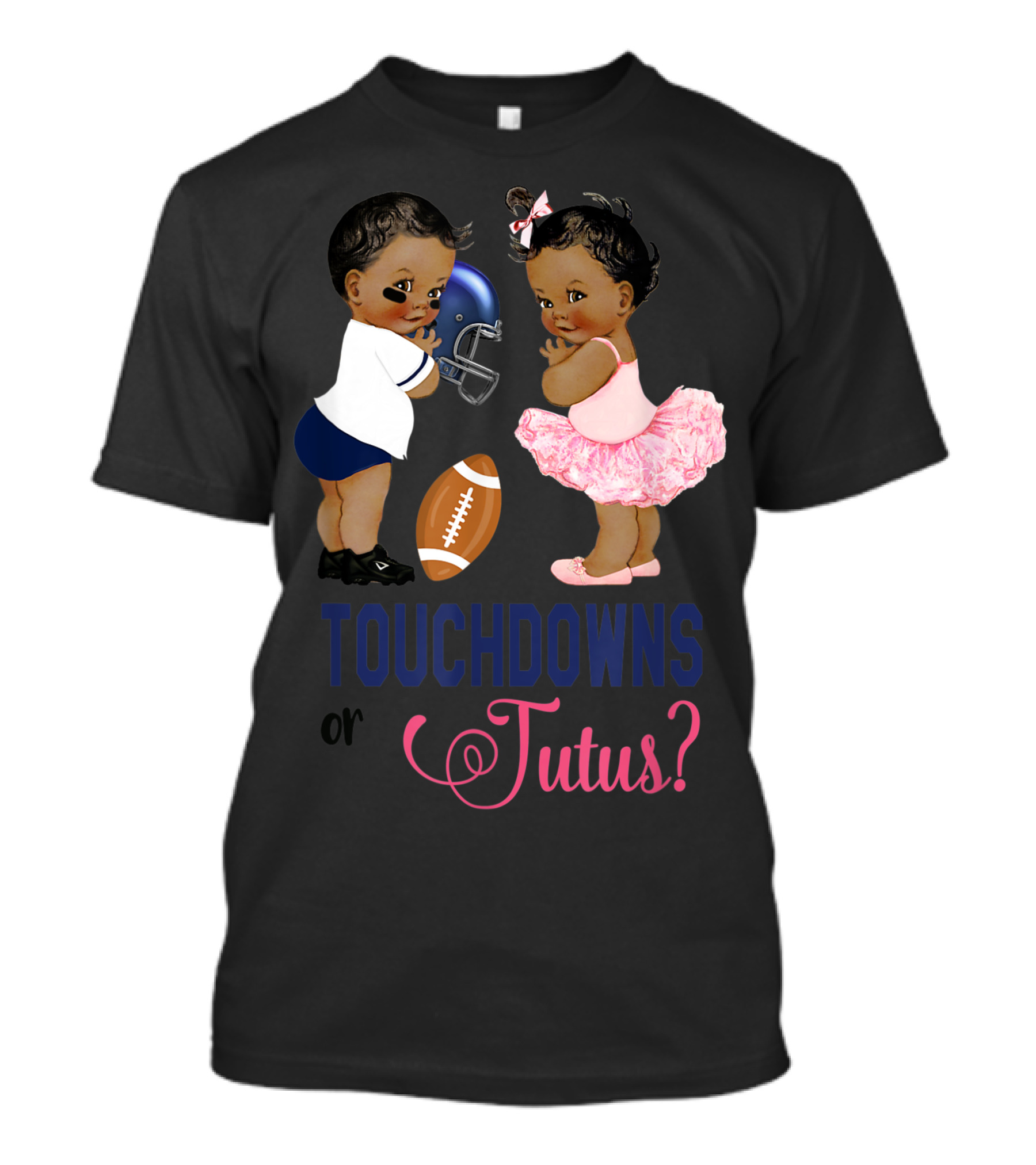 Touchdowns Or Tutus? Football Or Ballet Gender Reveal Party T-Shirt