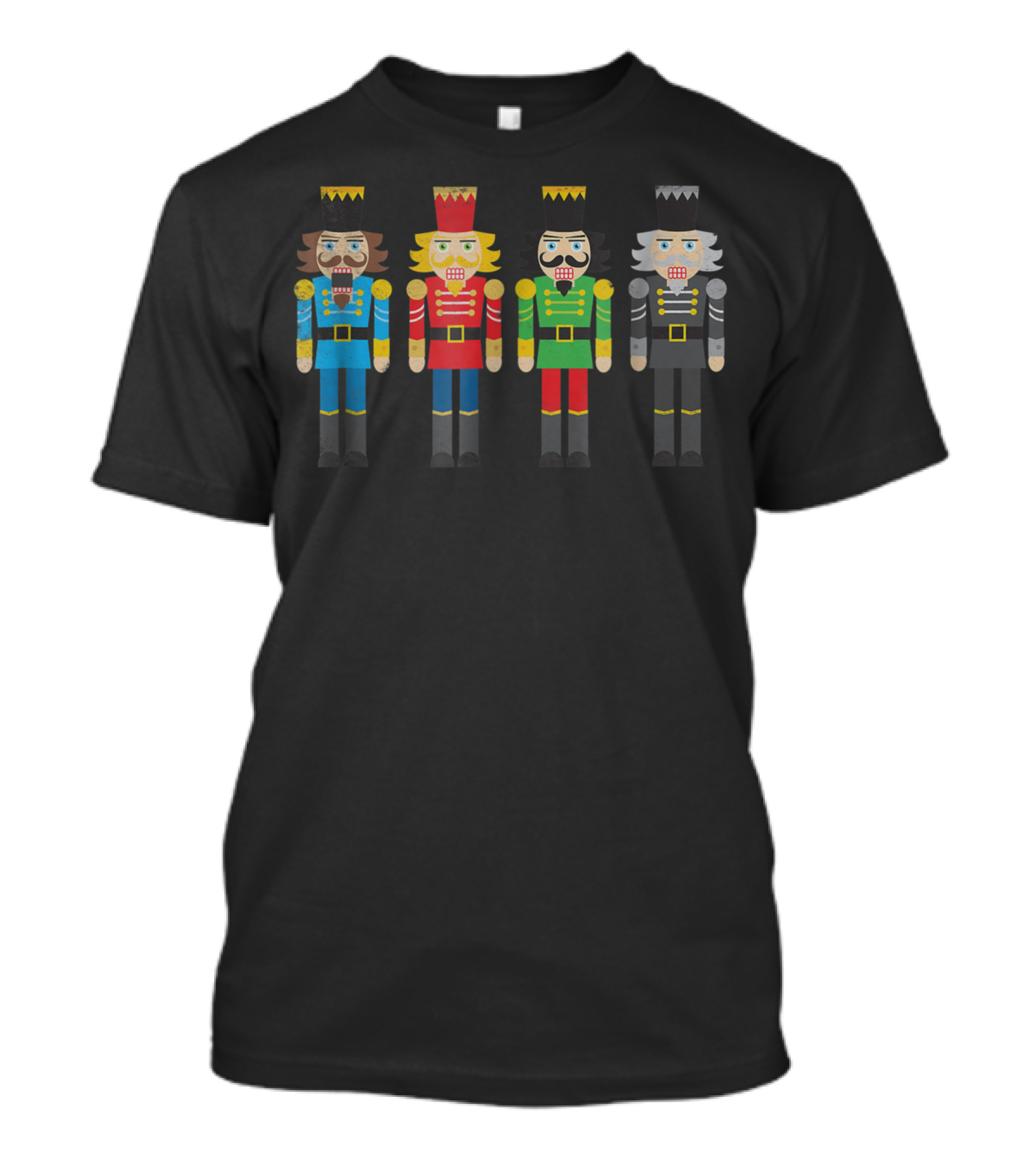 Colorful Vintage Nutcracker Soldier Figures Quartet T-Shirt