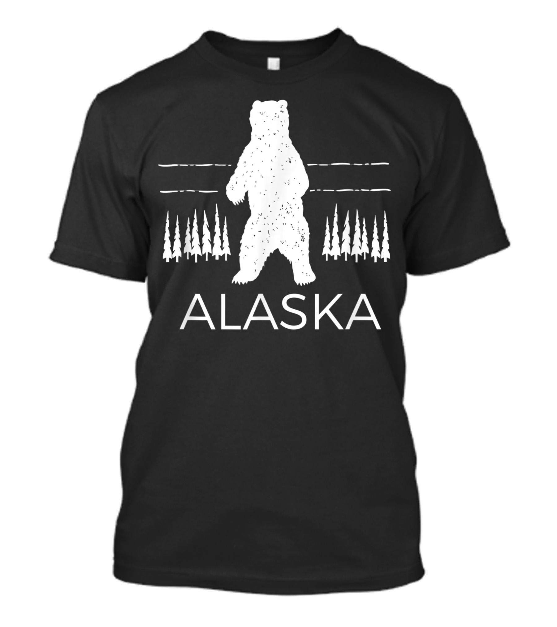 Alaska Bear With Trees And Stripes T-Shirt