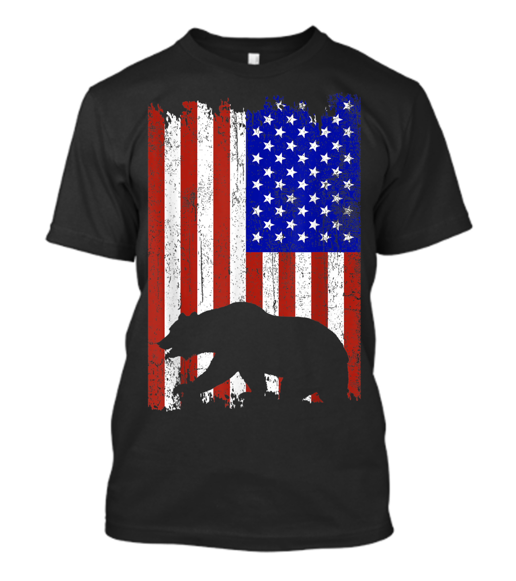 Bear Hunter Women American Flag Bear Hunting T-Shirt