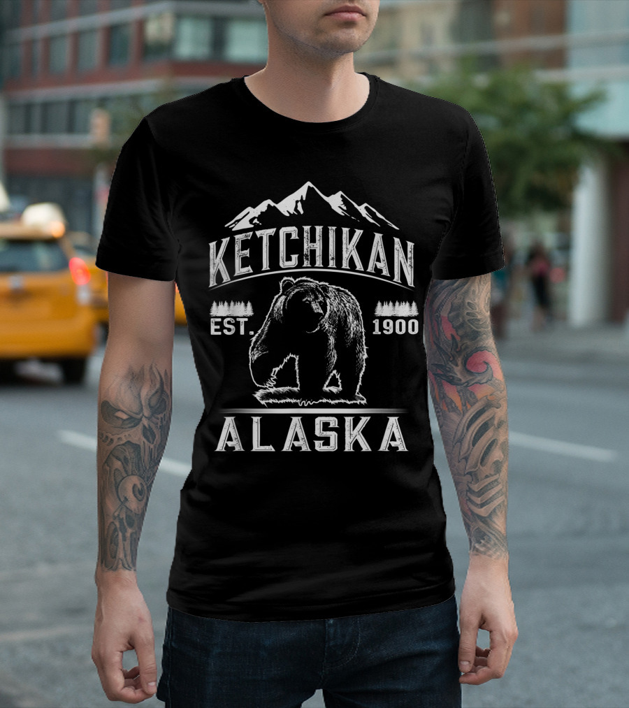 Bear Ketchikan Alaska Est. 1900 Vintage Ketchikan Ak T-Shirt