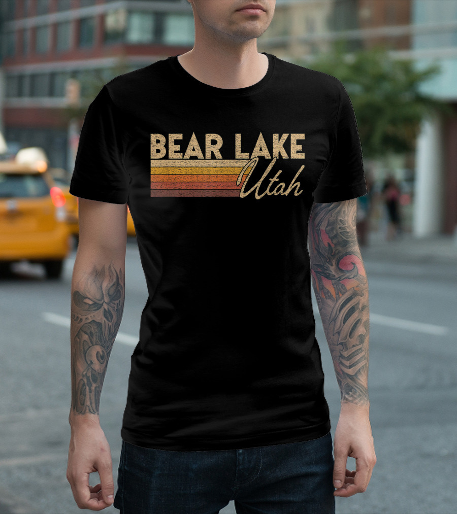 Bear Lake Utah Vintage Stripes T-Shirt