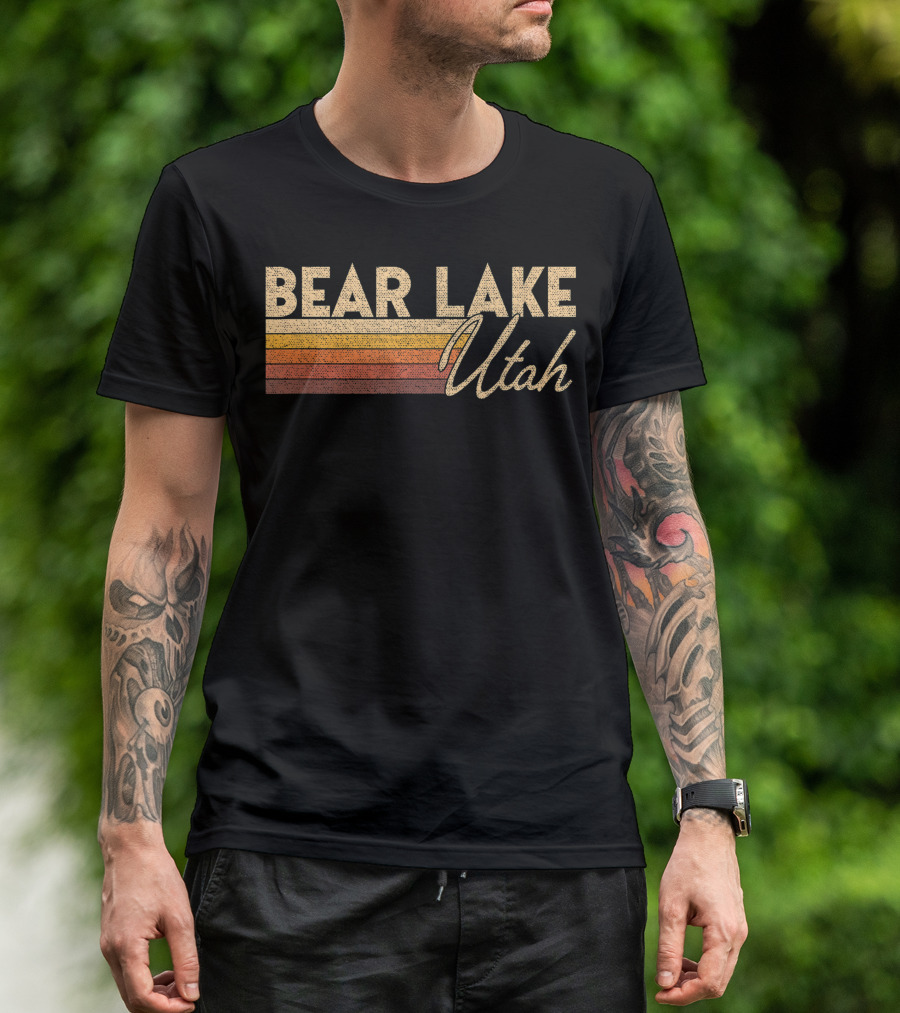 Bear Lake Utah Vintage Stripes T-Shirt