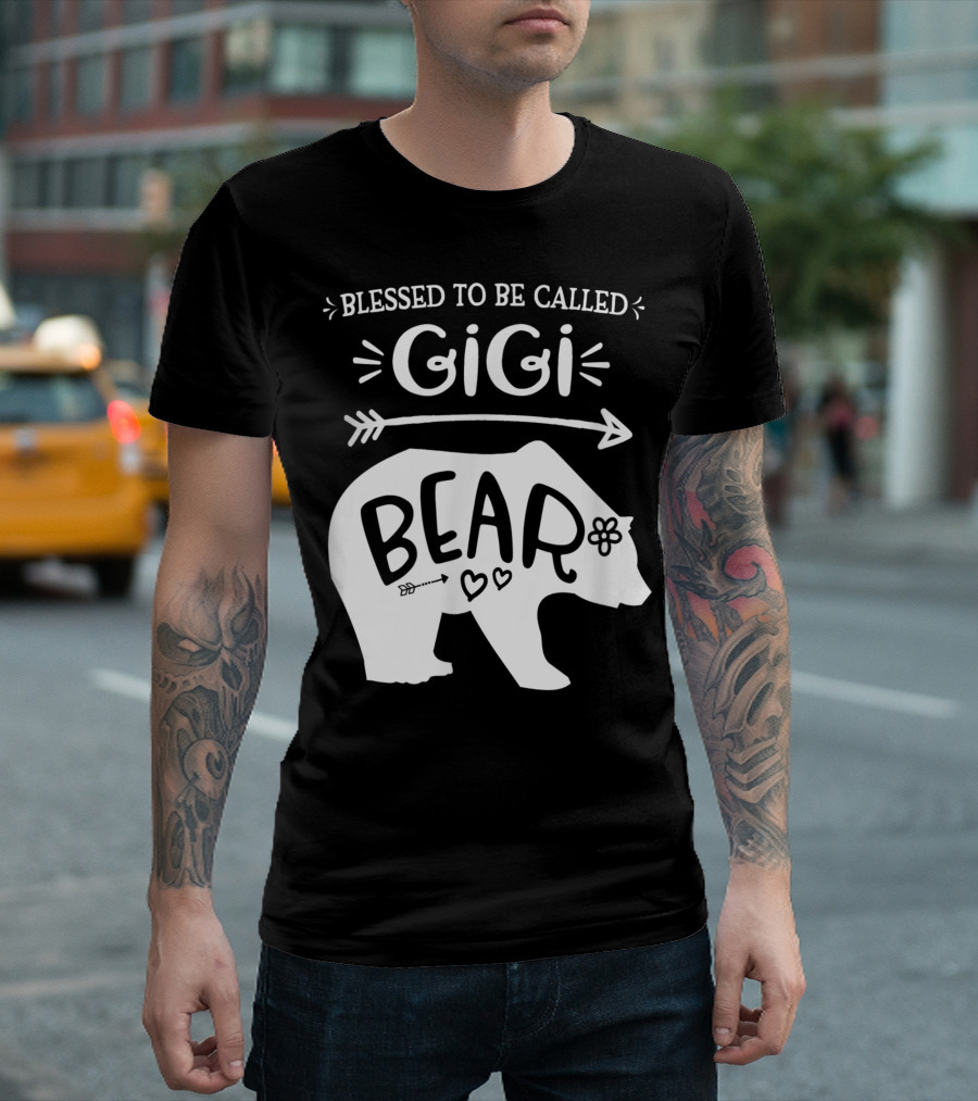 Blessed To Be Called Gigi Bear with Arrow and Heart Accents T-Shirt