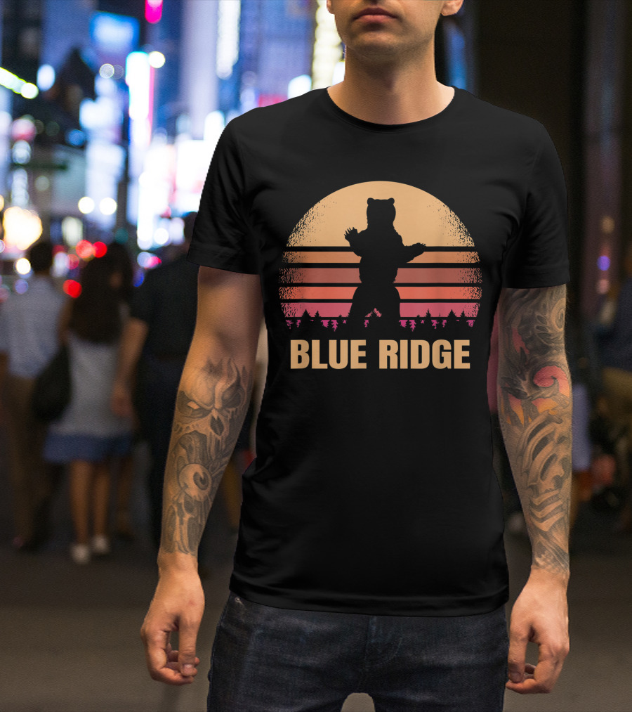 Blue Ridge Vintage Bear Distressed 70s 80s Sunset T-Shirt