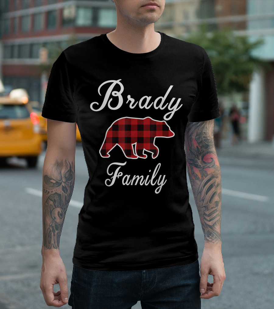 Brady Family Red Plaid Bear T-Shirt