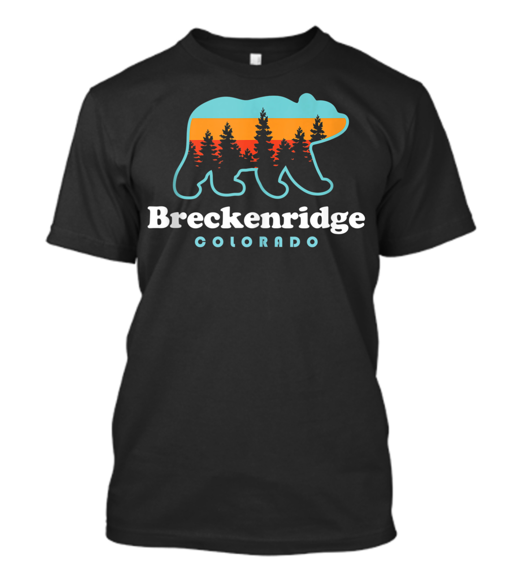 Breckenridge Colorado Bear Silhouette With Mountains And Trees Sunset T-Shirt