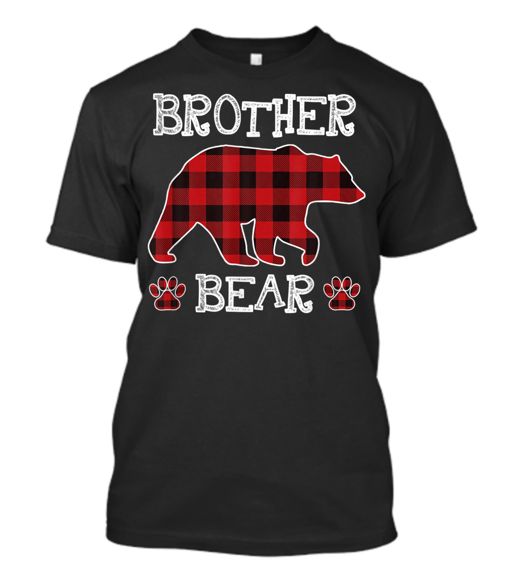 Brother Bear Red Plaid Buffalo Family Christmas T-Shirt