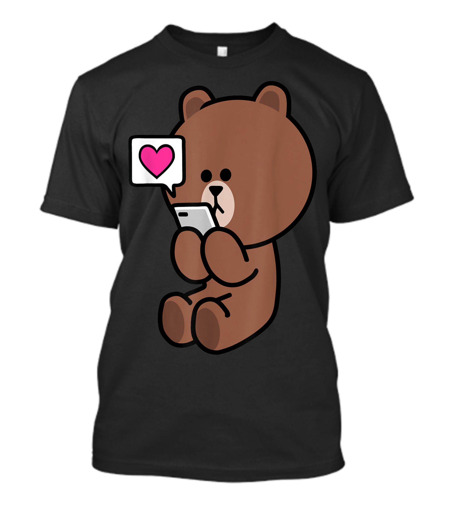 Brown Bear Cony Bunny Rabbit Sending Love Heart Message T-Shirt
