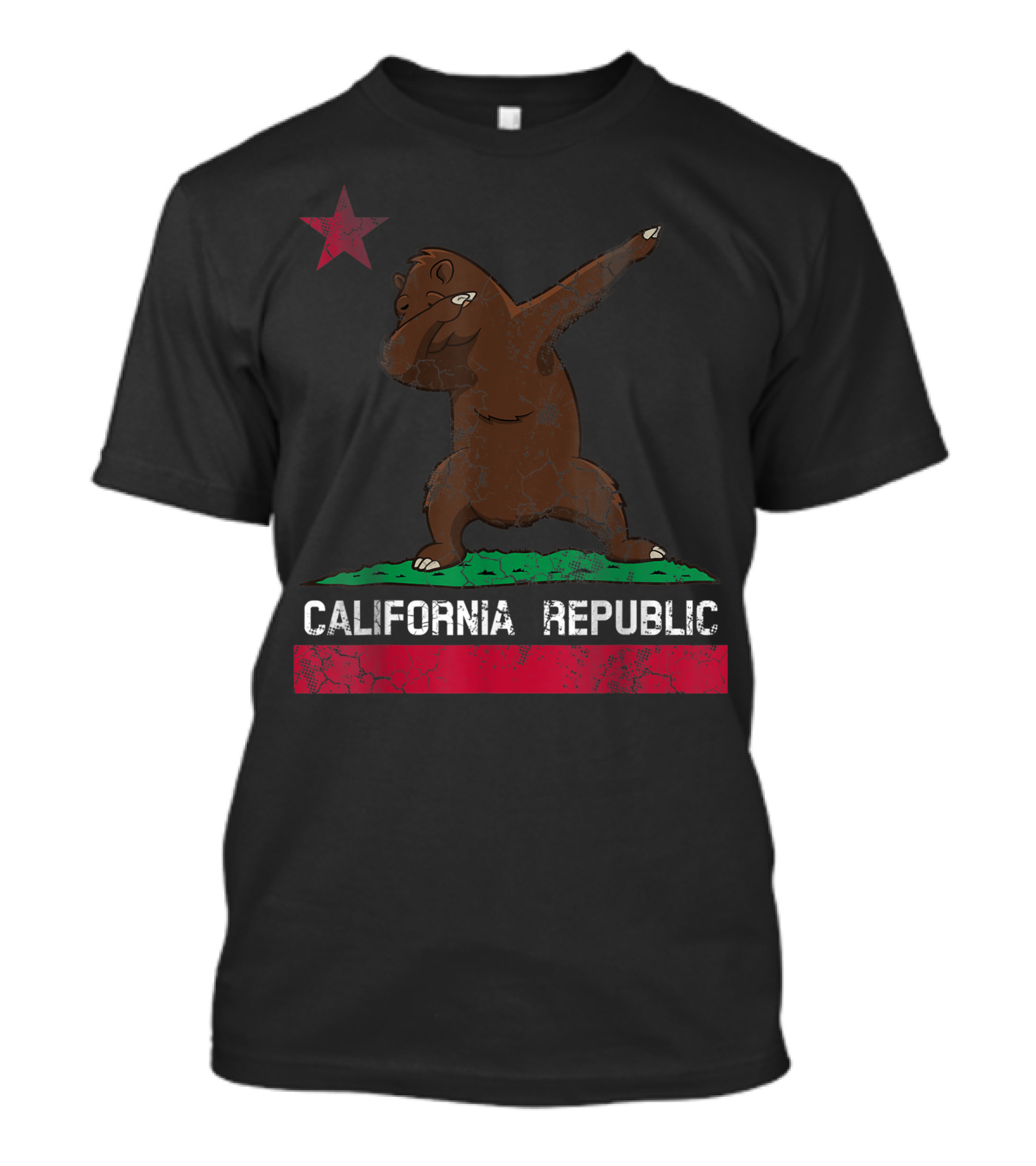 California Republic Dabbing Bear Flag T-Shirt
