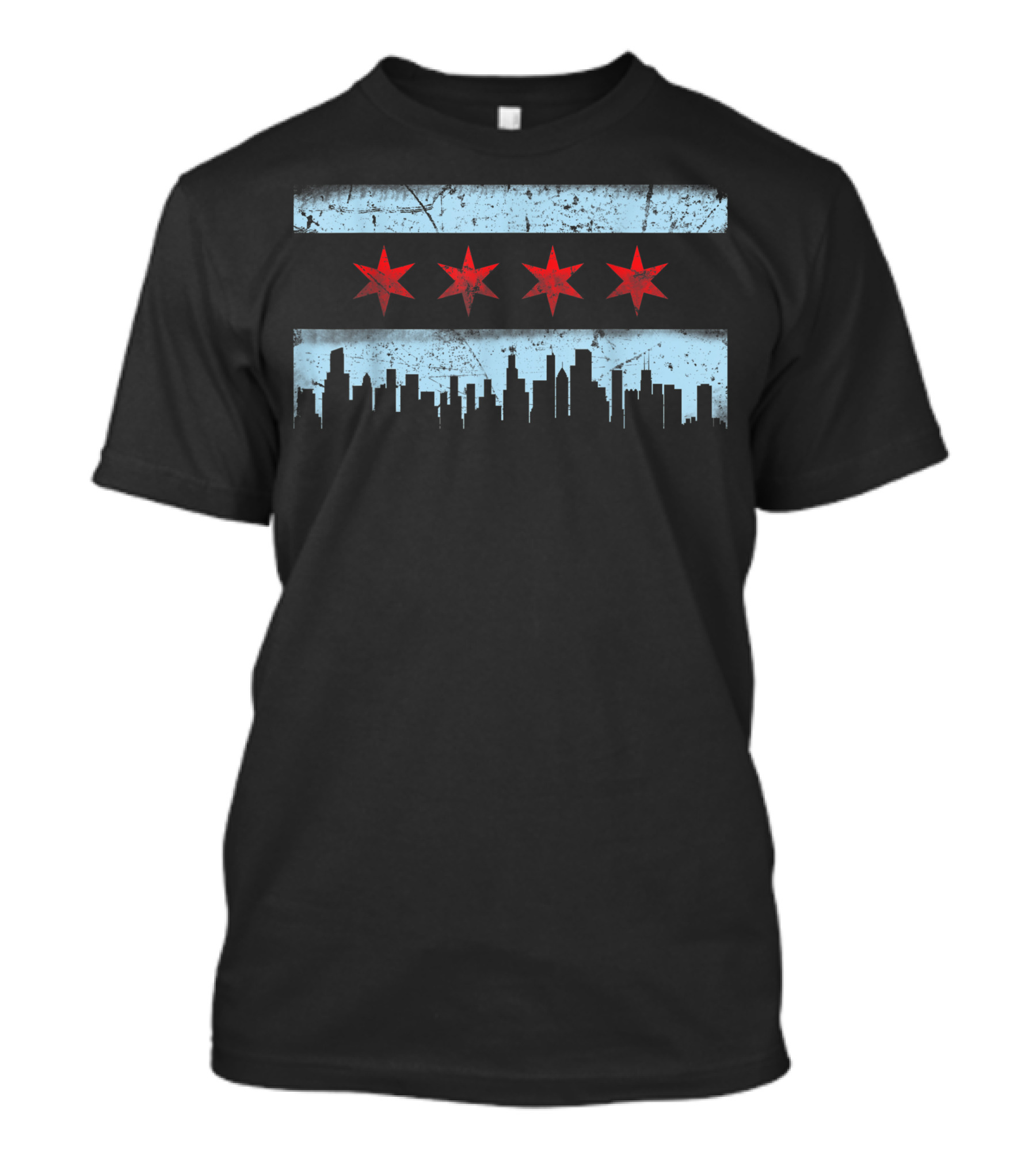 Chicago Flag Skyline Stars And City T-Shirt