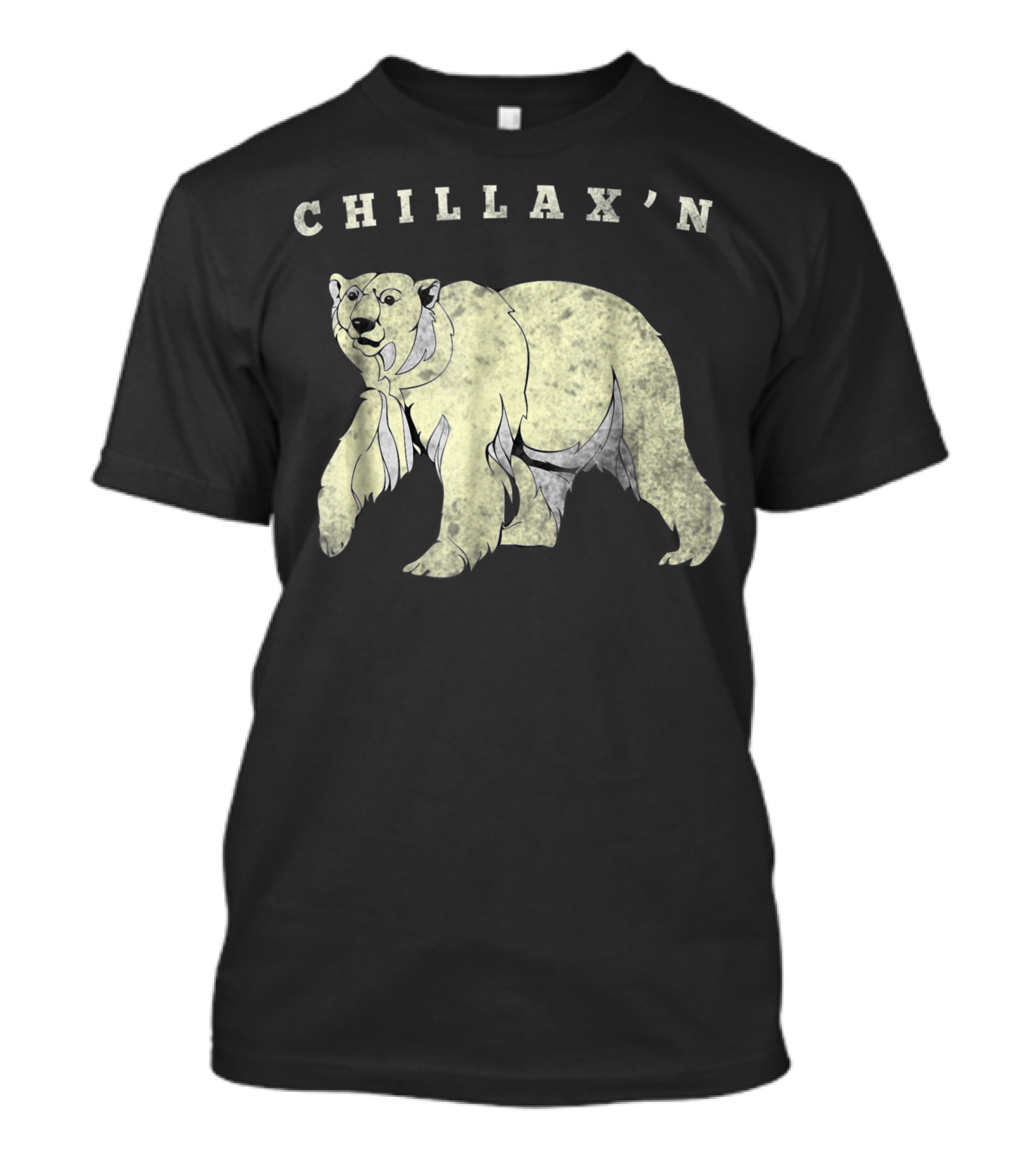 CHILLAX'N Polar Bear Illustration Gray Tones T-Shirt