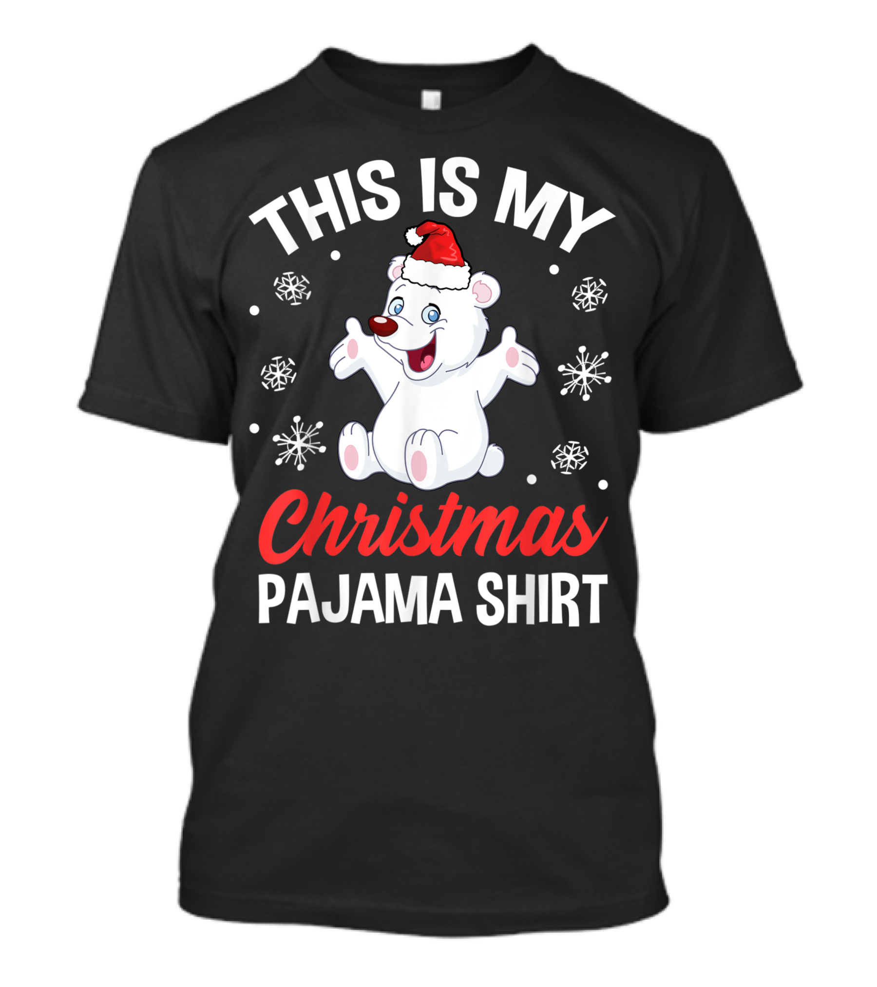 THIS IS MY CHRISTMAS PAJAMA SHIRT Polar Bear Snowflakes T-Shirt