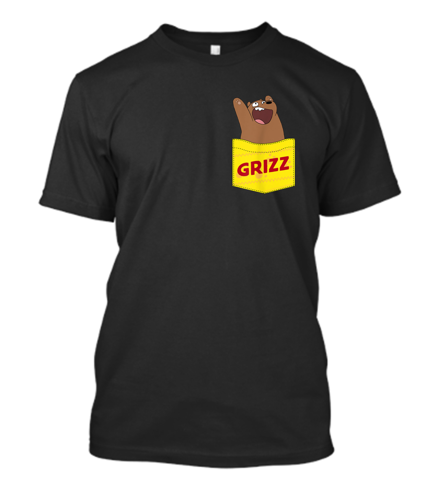 Cn We Bare Bears Grizz Faux Pocket T-Shirt