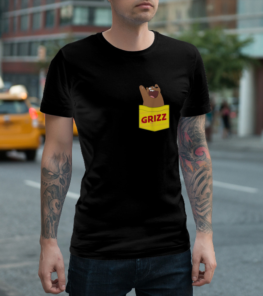 Cn We Bare Bears Grizz Faux Pocket T-Shirt