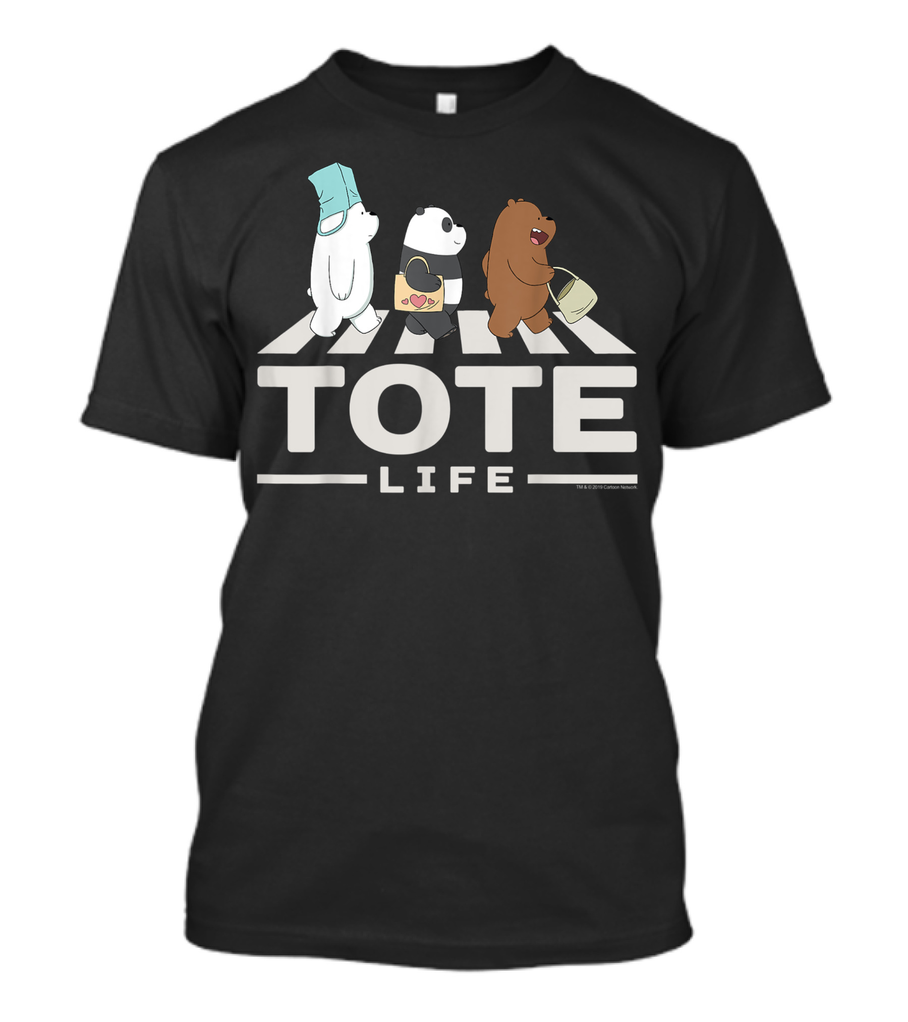 We Bare Bears Tote Life Abbey Road Crosswalk CN Cartoon Network T-Shirt