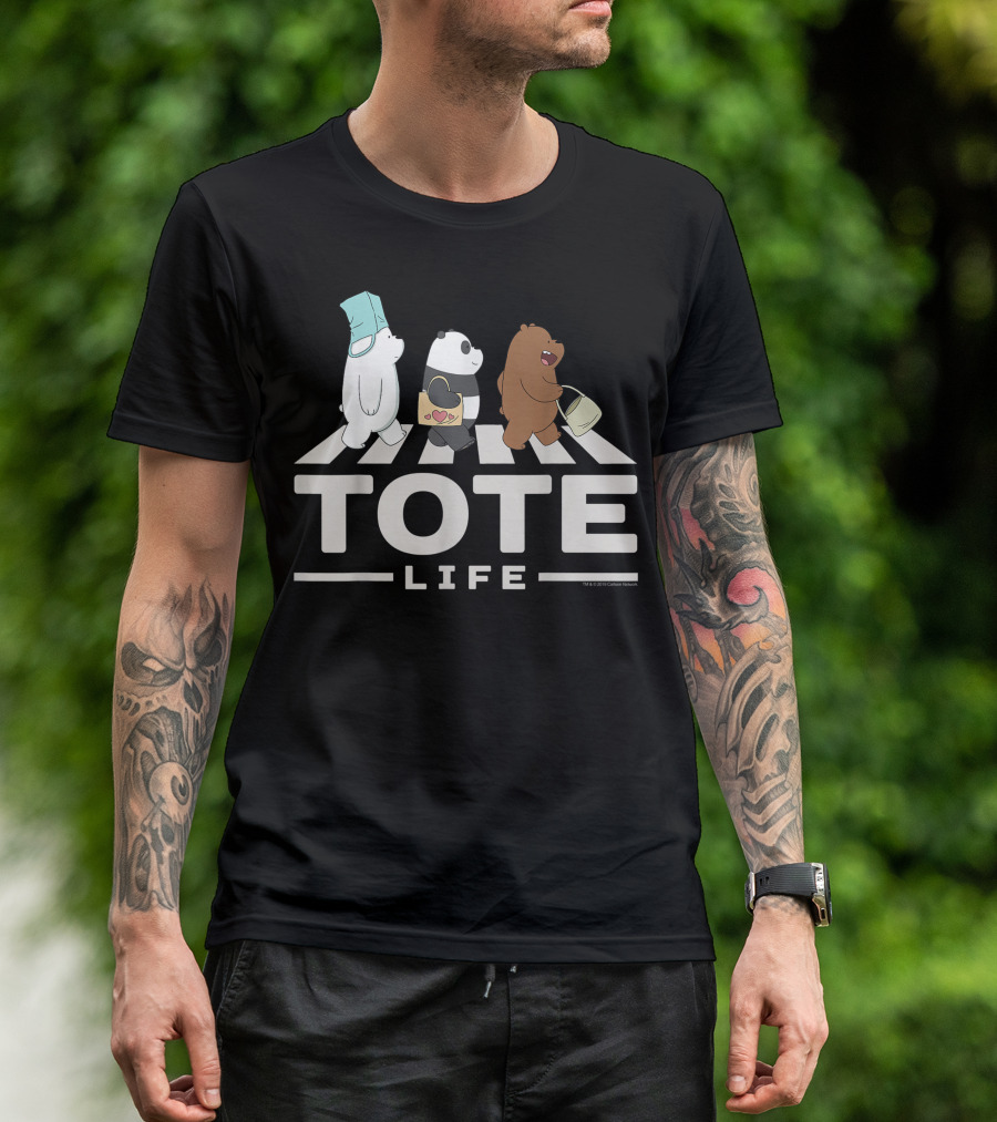 We Bare Bears Tote Life Abbey Road Crosswalk CN Cartoon Network T-Shirt