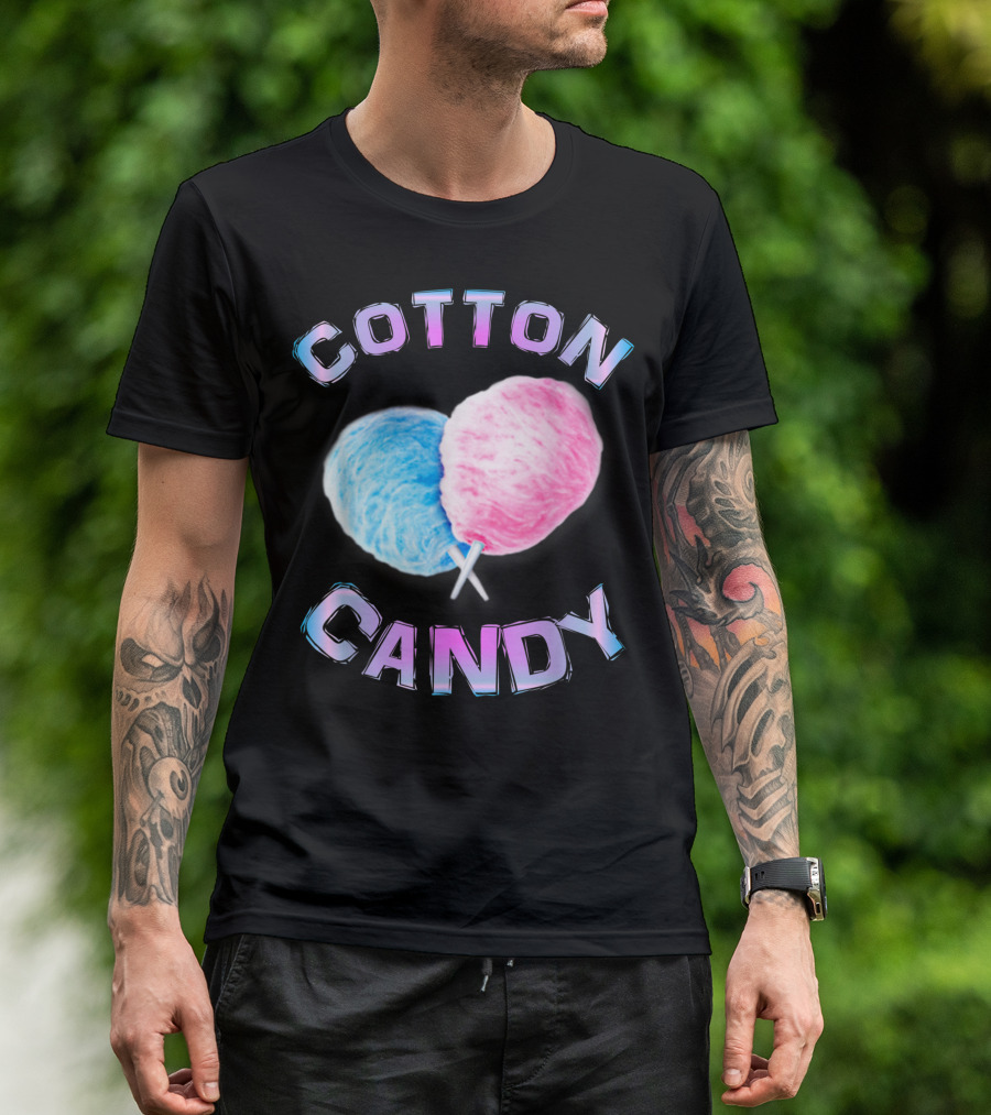 Cotton Candy Sticks Cones Floss Sweet Tooth Candy Fun T-Shirt