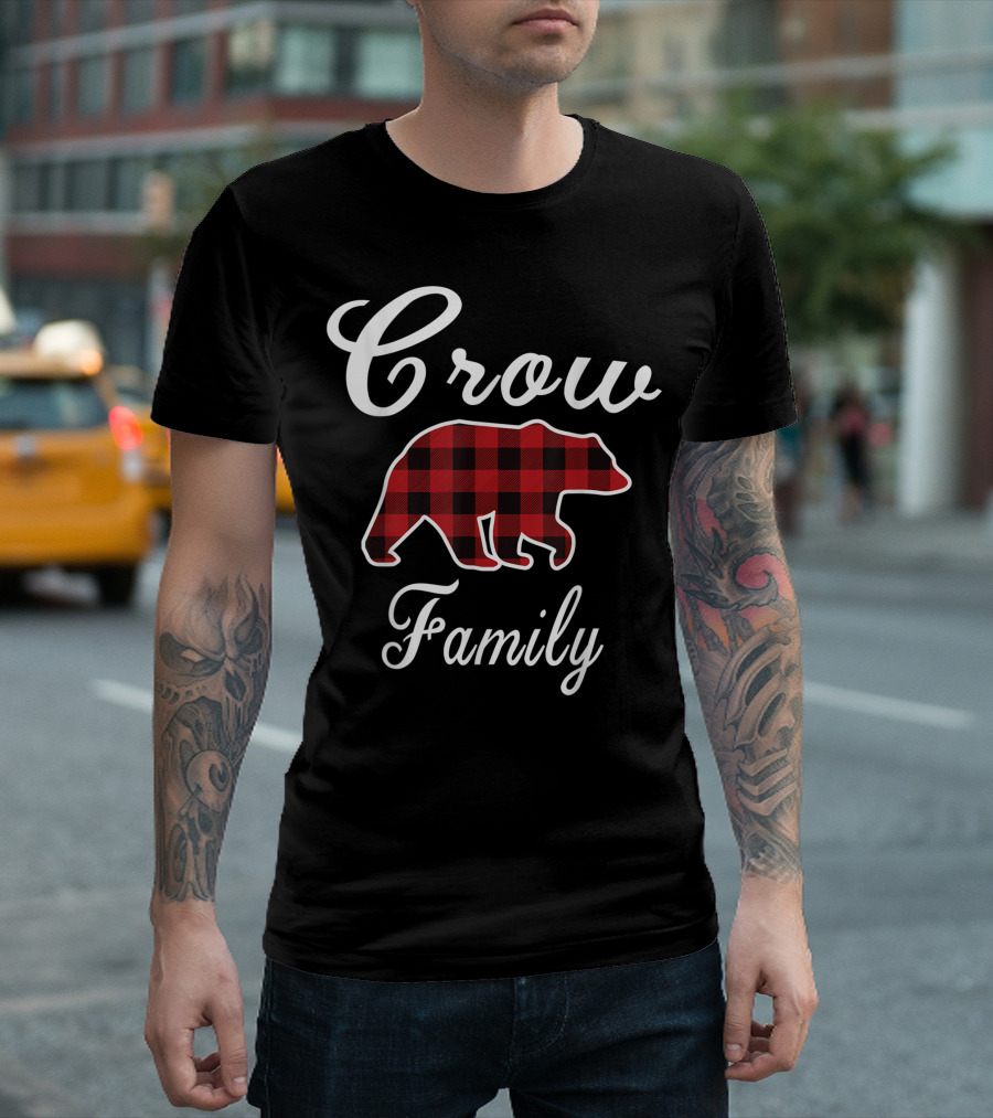 Crow Family Bear Red Plaid Buffalo Check T-Shirt