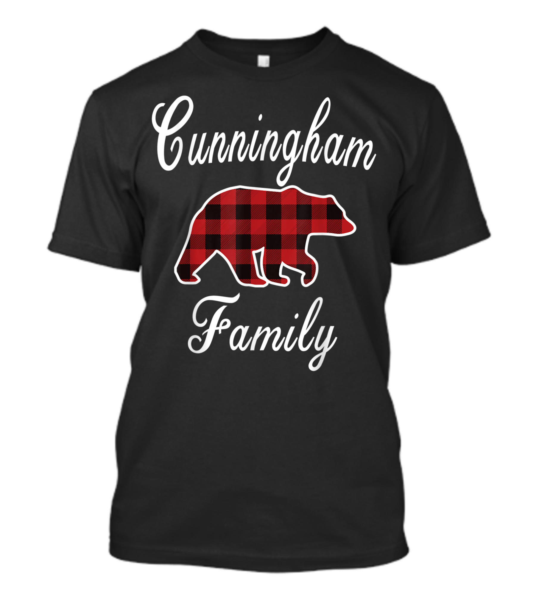 Cunningham Family Red Plaid Bear T-Shirt
