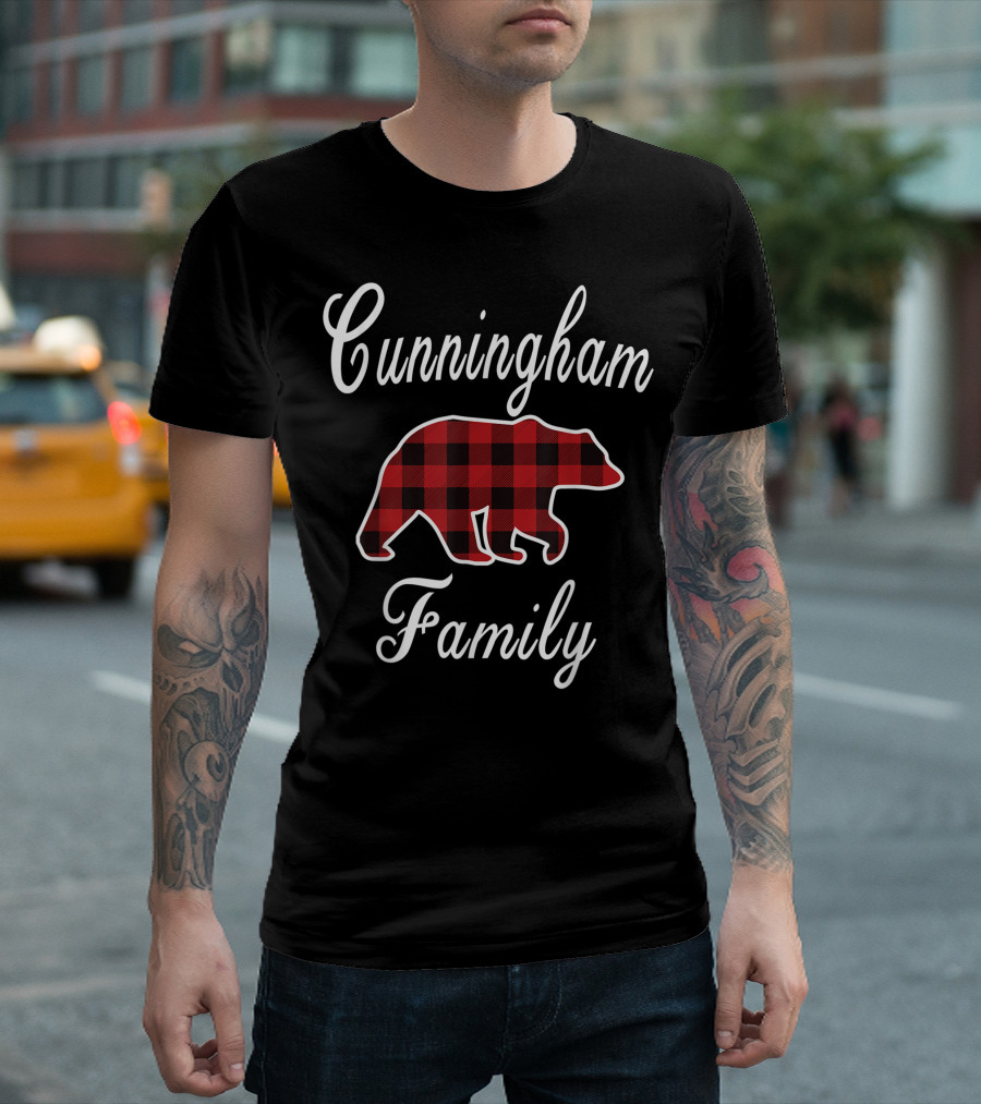 Cunningham Family Red Plaid Bear T-Shirt