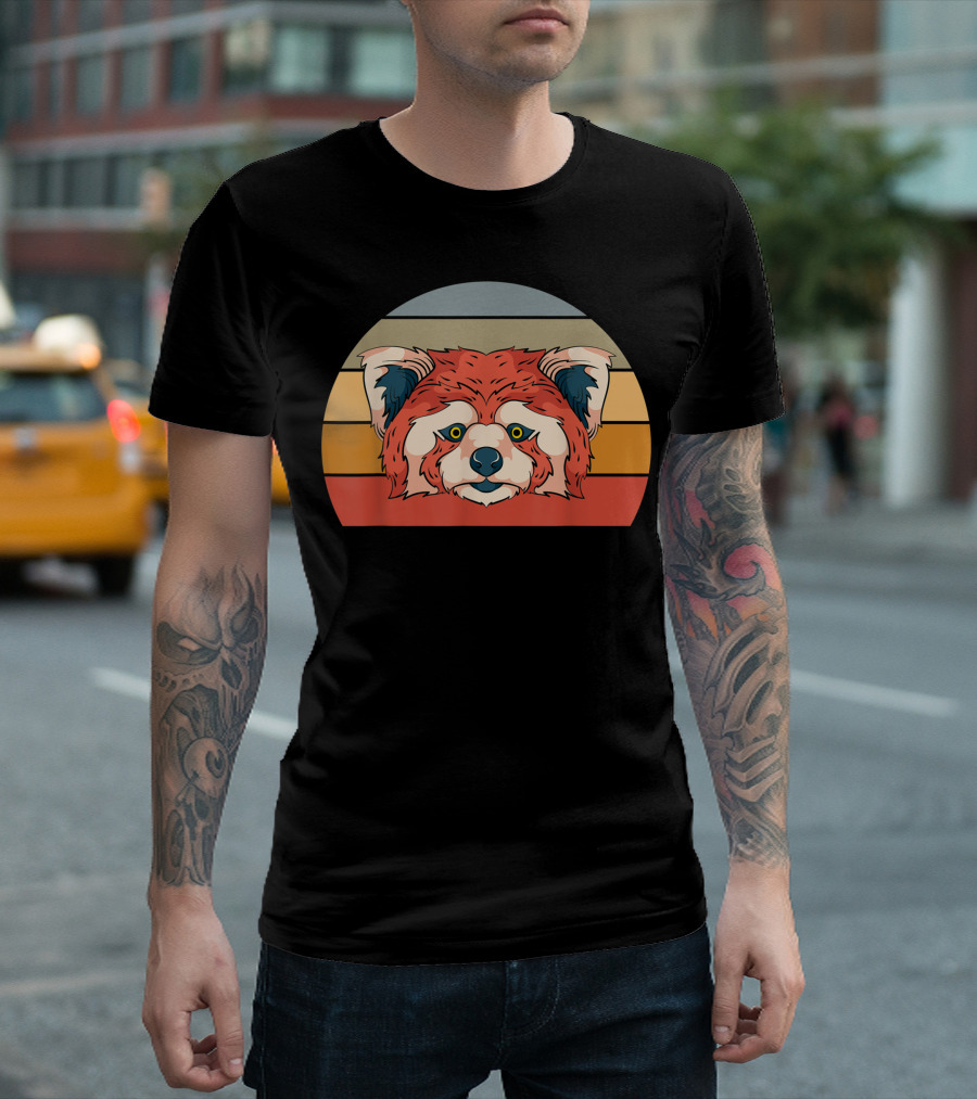 Cute Animal Panda Bear Red Panda Retro Kids T-Shirt