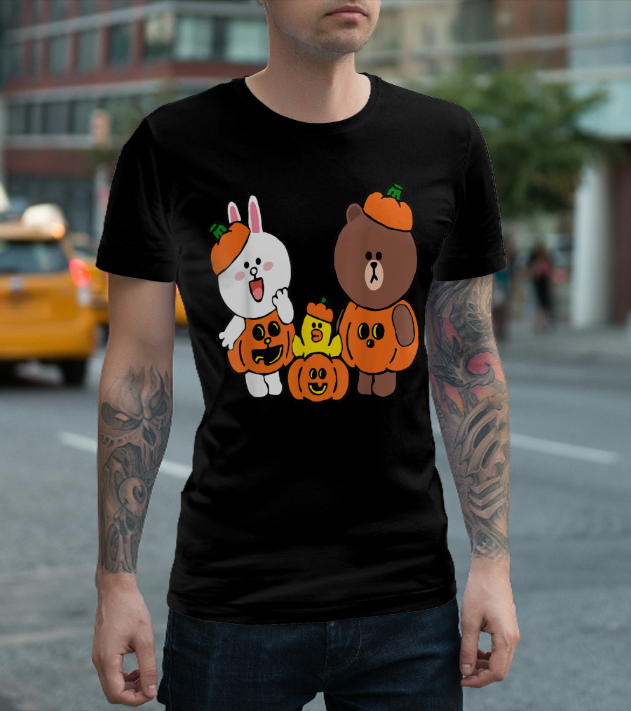 Cute Brown Bear Cony Bunny Rabbit Duck Pumpkin Costumes T-Shirt
