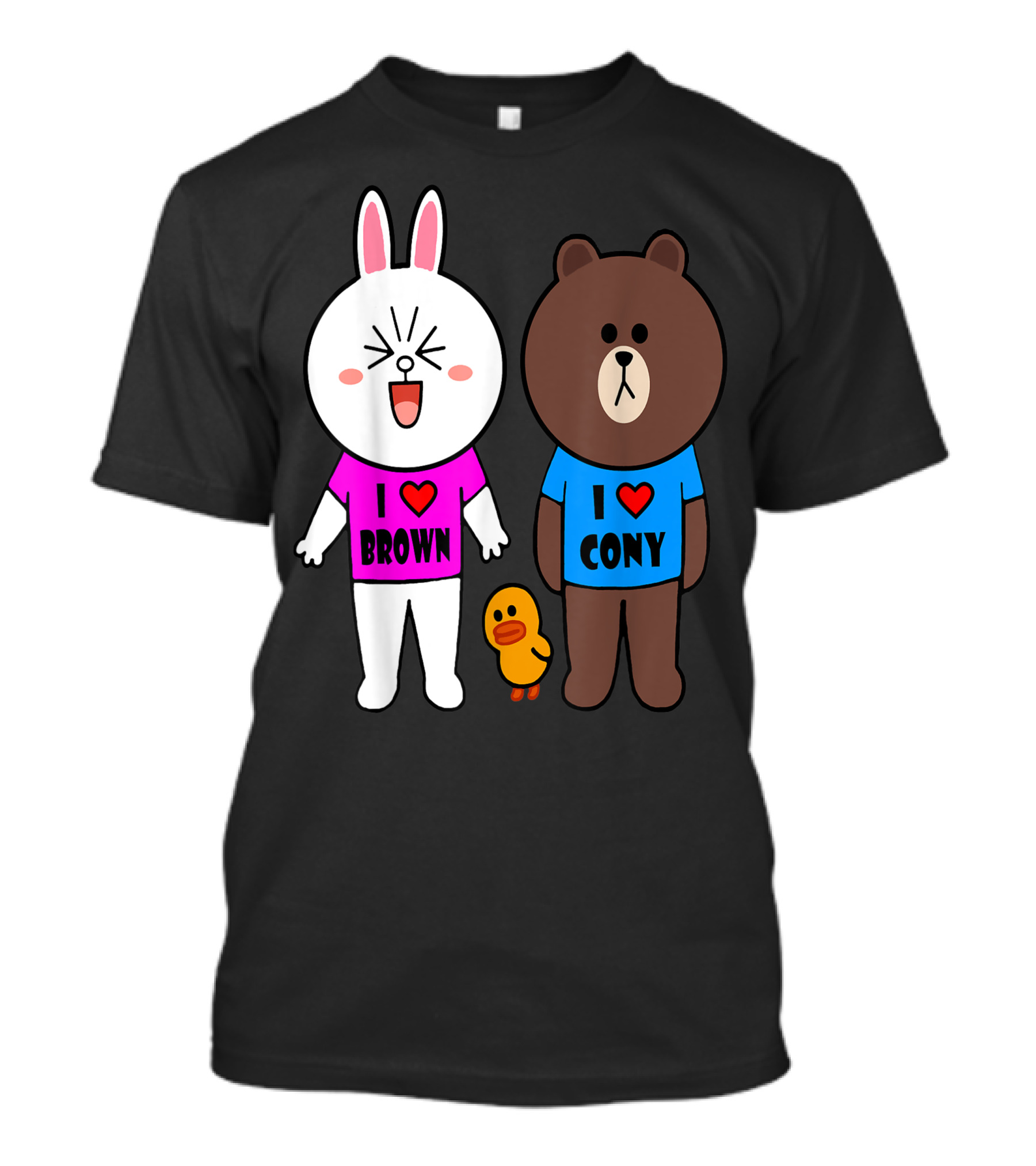 Brown Bear Cony Bunny Rabbit Duck I Love Brown Cony T-Shirt