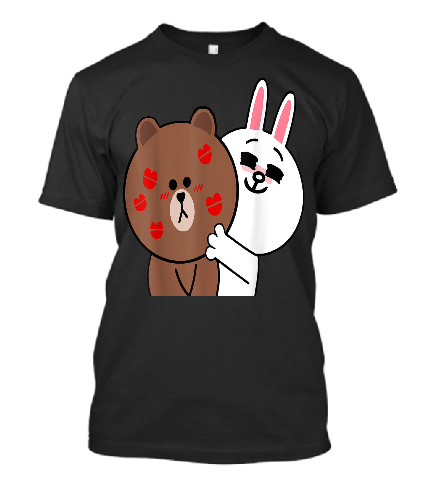Kissed Brown Bear Cony Bunny Rabbit Shower Me With Love Kisses T-Shirt