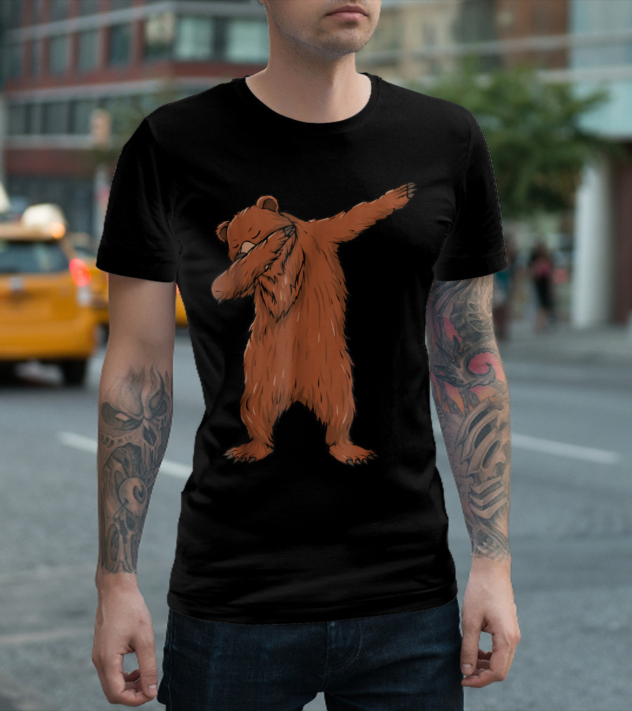 Dabbing Bear Dance Forest Pose Playful Moves T-Shirt