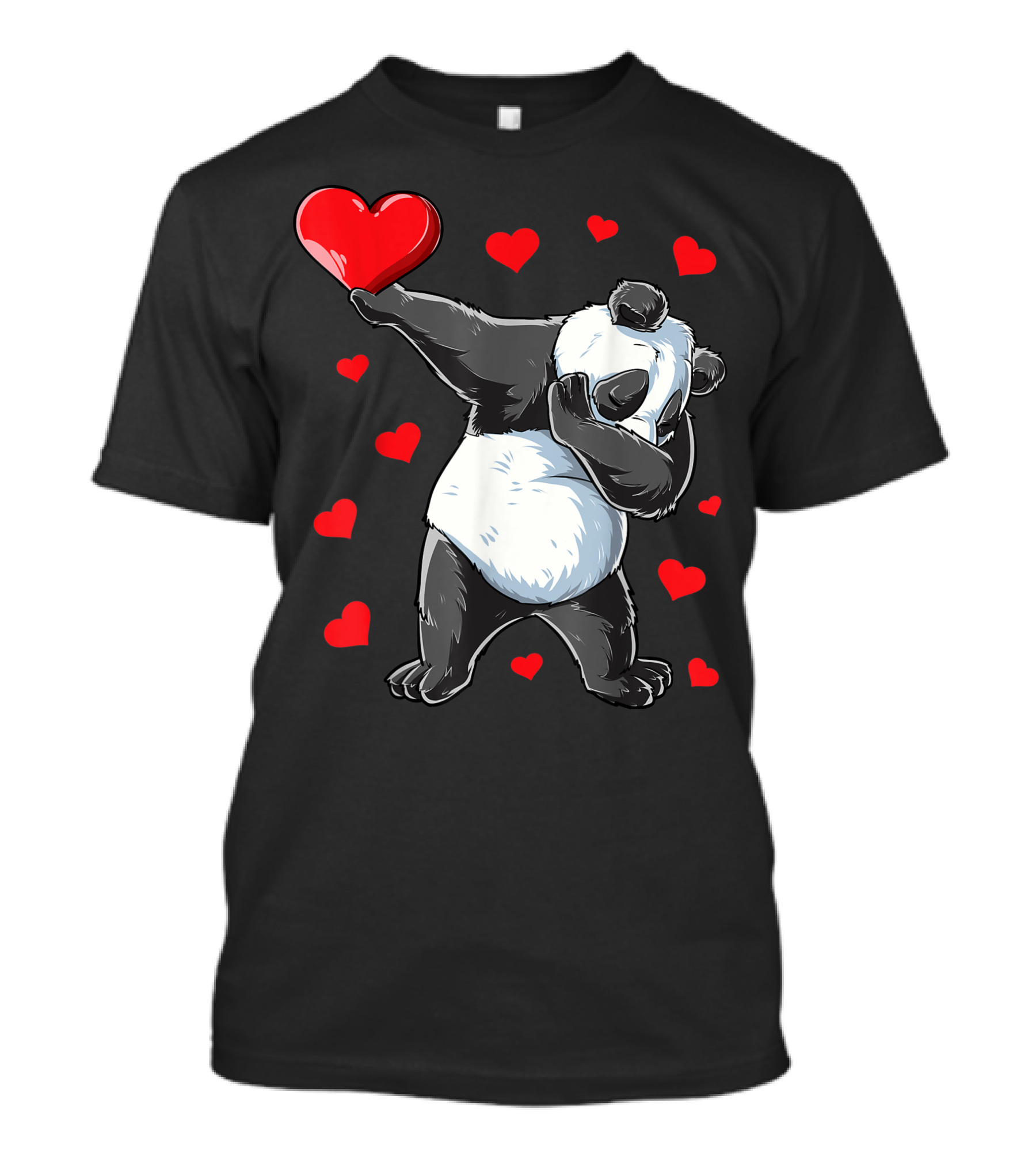 Dabbing Panda With Heart Valentines Day Girls Kids Bear Lover T-Shirt