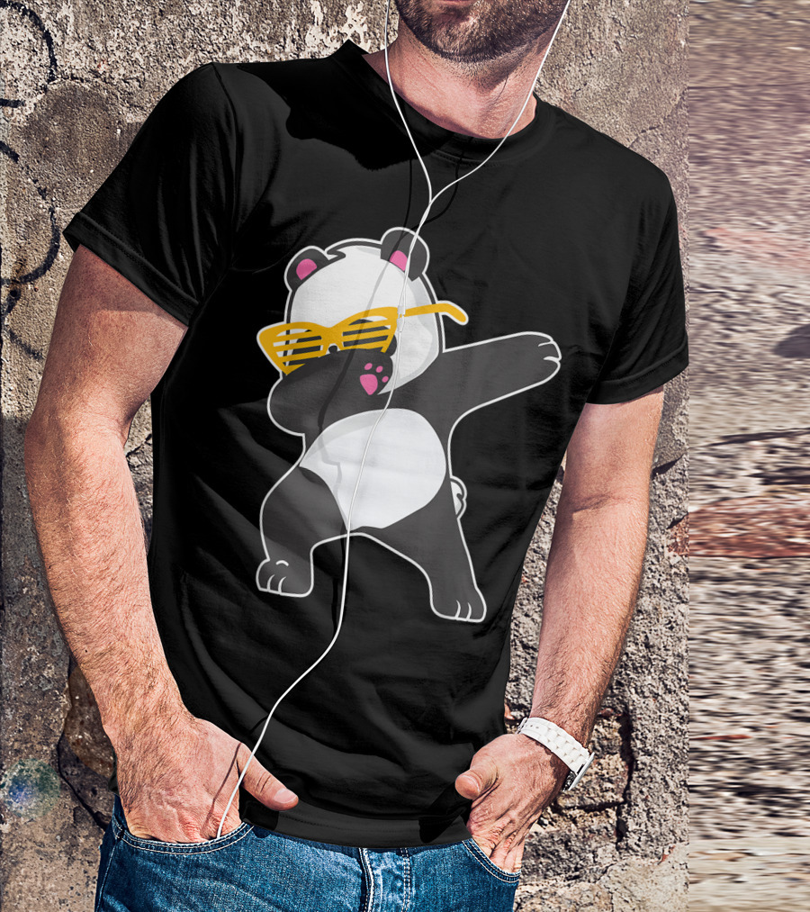 Panda Dab With Yellow Sunglasses T-Shirt