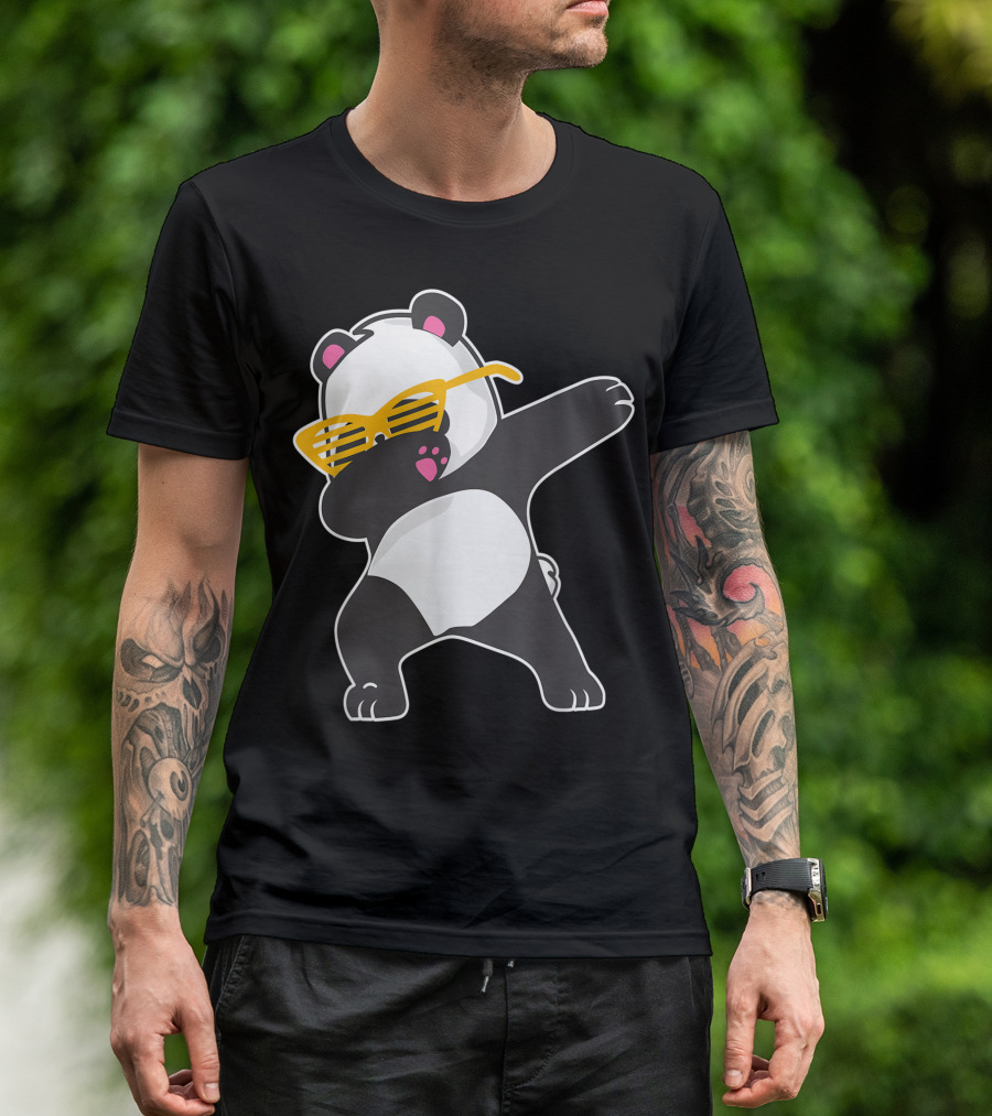 Panda Dab With Yellow Sunglasses T-Shirt