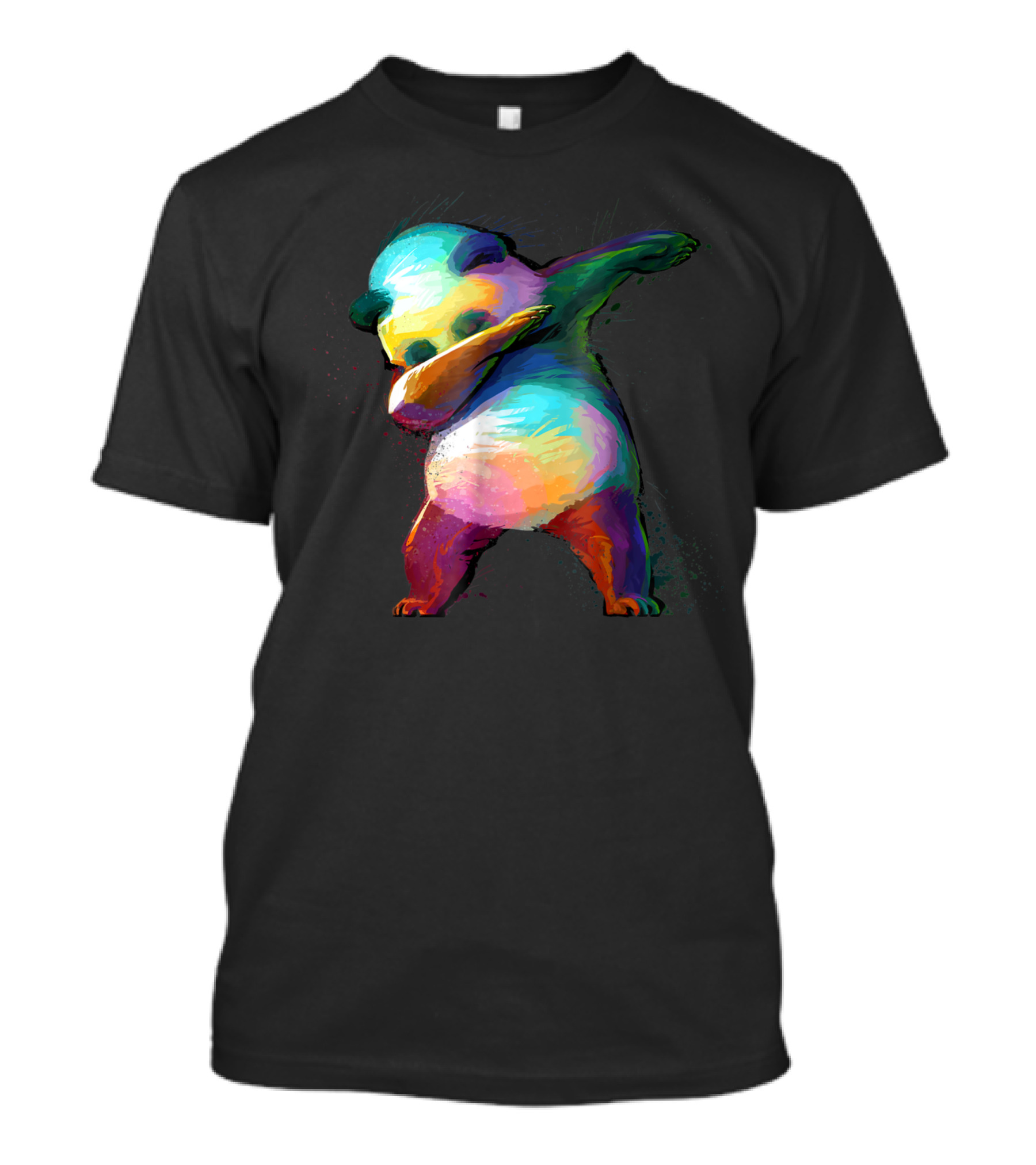 Vibrant Dabbing Panda Multicolor T-Shirt