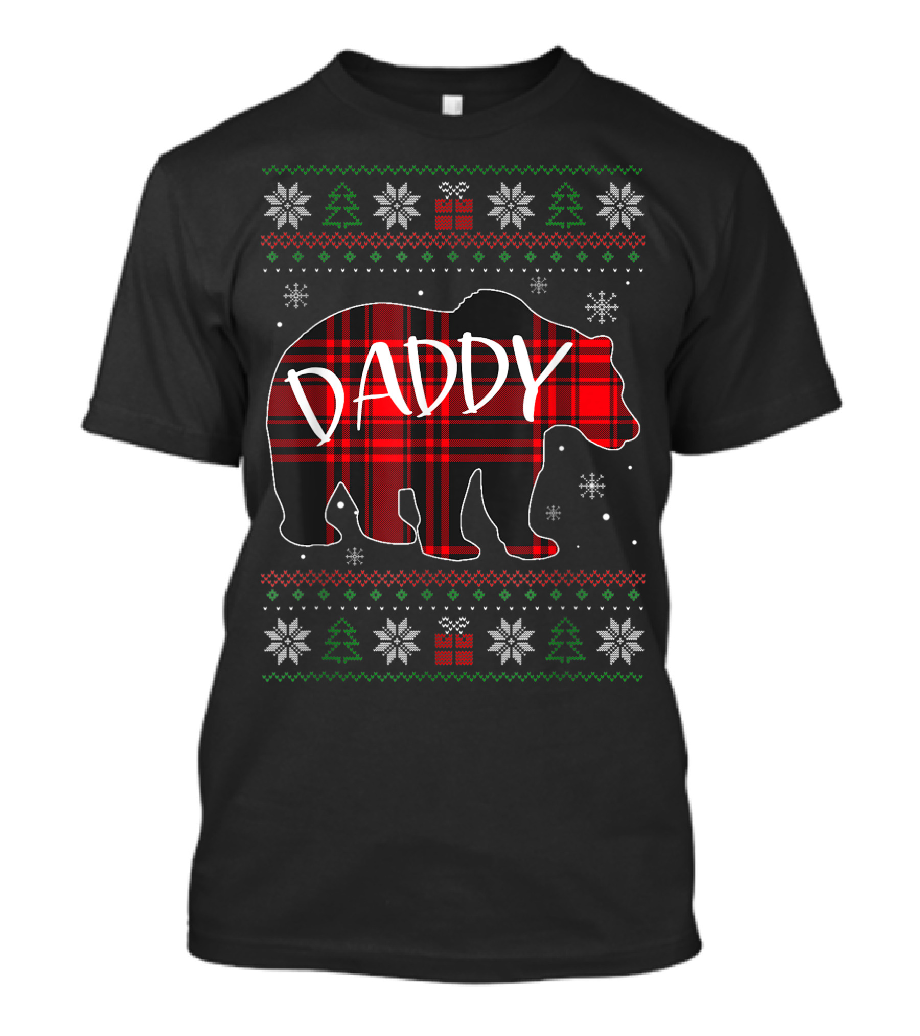 Daddy Bear Buffalo Plaid Christmas Family T-Shirt