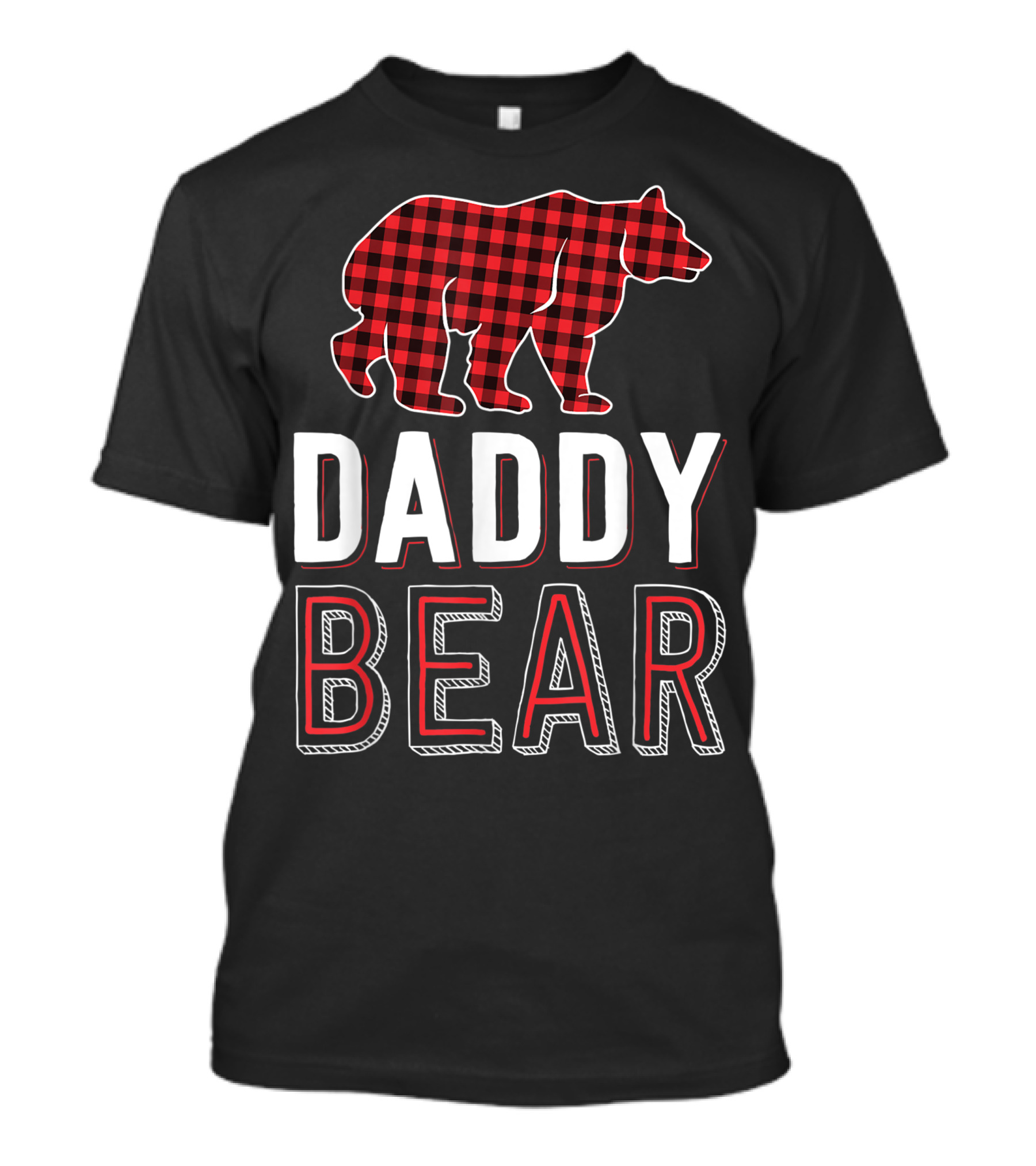 Daddy Bear Red Buffalo Plaid Bear T-Shirt