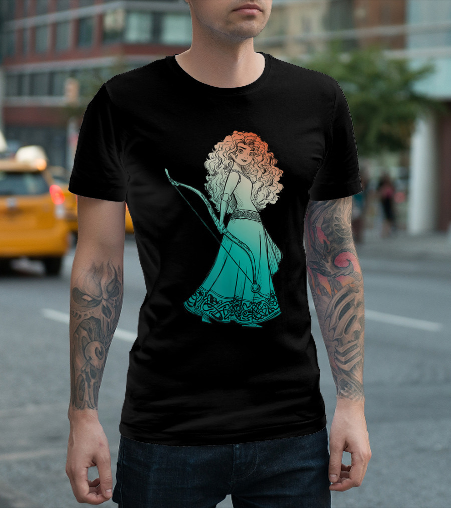 Disney Pixar Brave Merida Stylized Bow and Celtic Dress T-Shirt