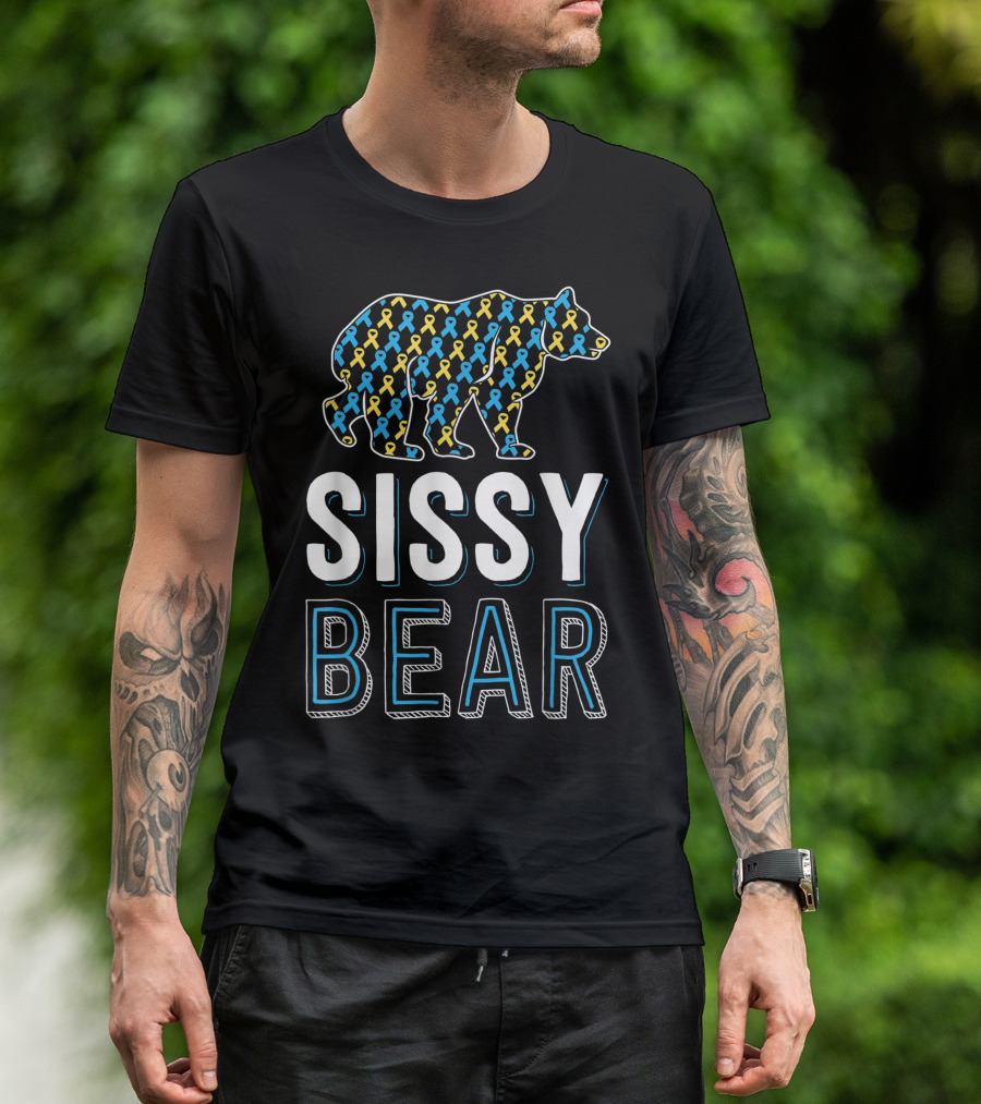 Sissy Bear Down Syndrome Awareness T21 Family Ribbons T-Shirt