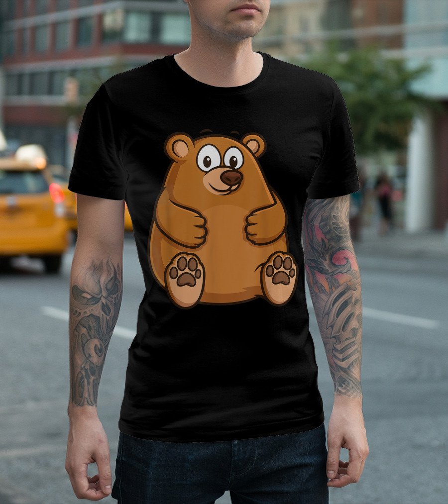 Fat Cute Chubby Bear Cartoon T-Shirt