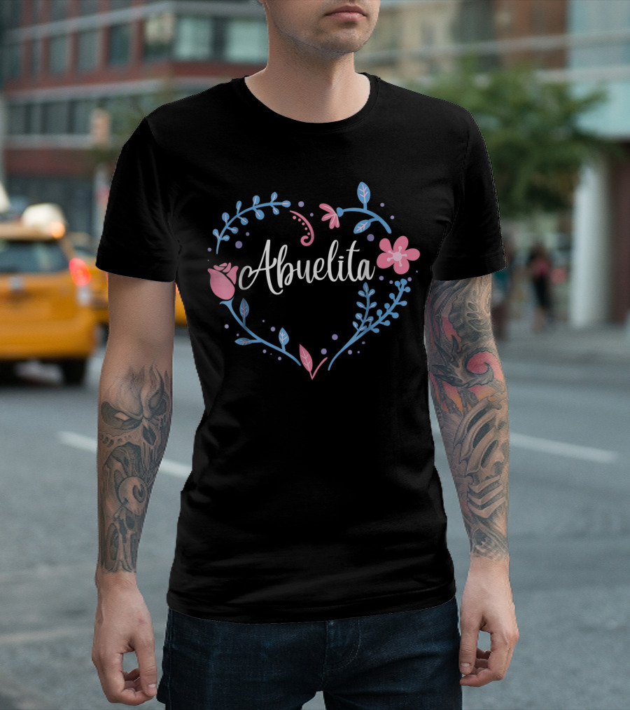 Abuelita Heart Floral Design Grandma Christmas Birthday T-Shirt