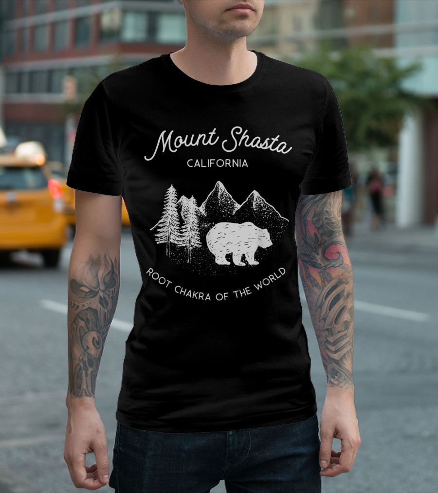 Mount Shasta California Root Chakra of the World Forest Bear T-Shirt