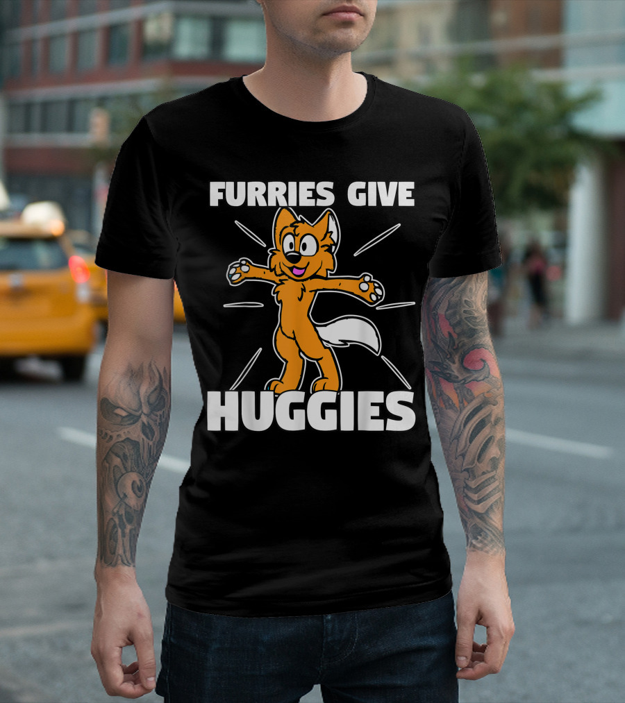 Furries Give Huggies Furry Fandom Cuddle T-Shirt