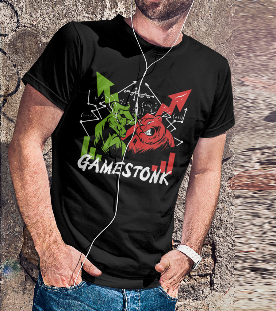 Gamestonk Yolo Wall Street Bull Bear Short Squeeze Stock Investor Chart Arrows T-Shirt
