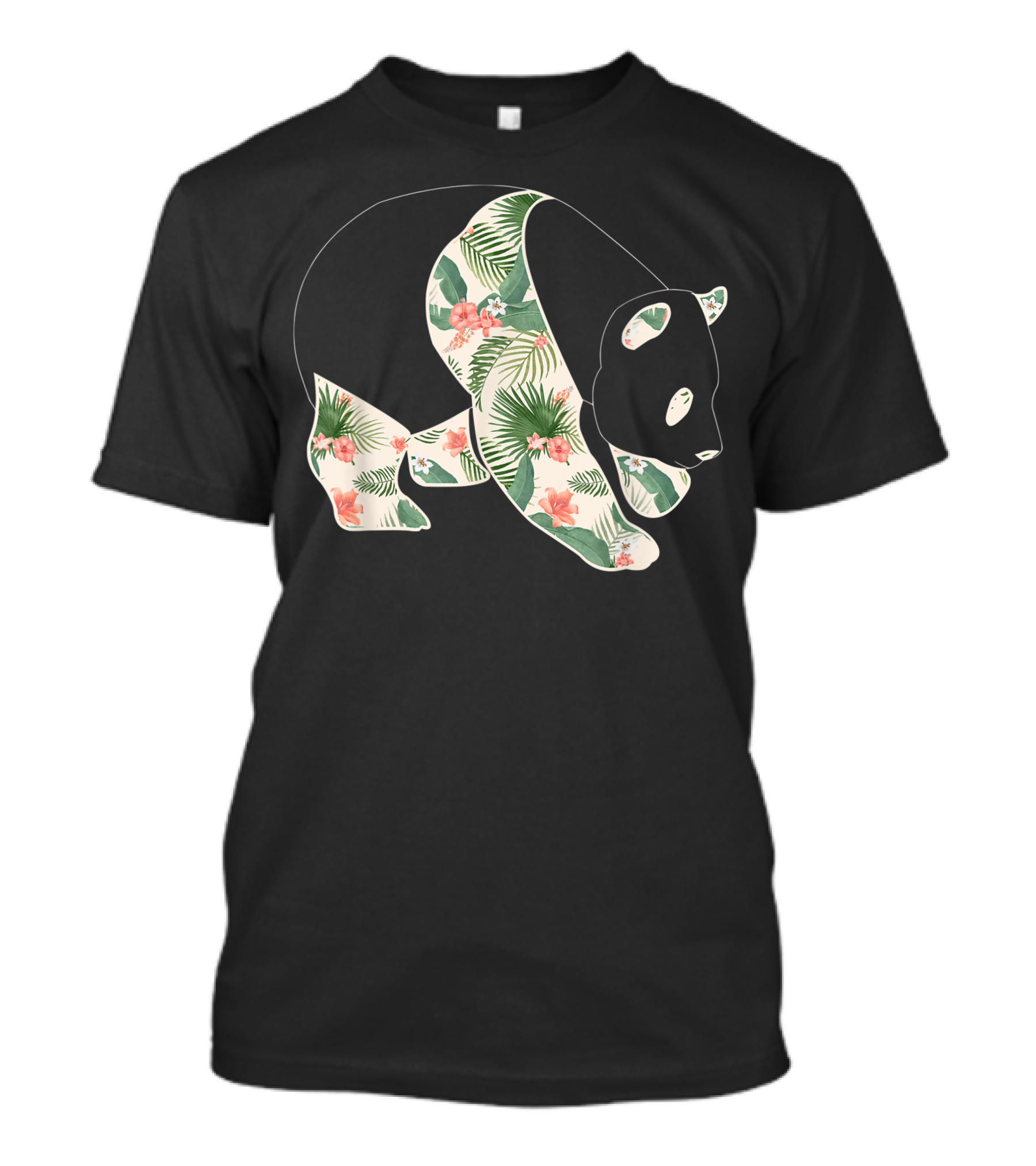 Giant Panda Floral Hawaiian Print T-Shirt