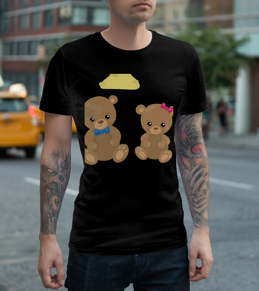 Goldilocks And The Three Bears Cute Bear Characters With Bow Tie And Bow T-Shirt
