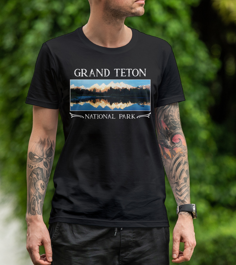 Grand Teton National Park Wyoming Mountains Reflection T-Shirt