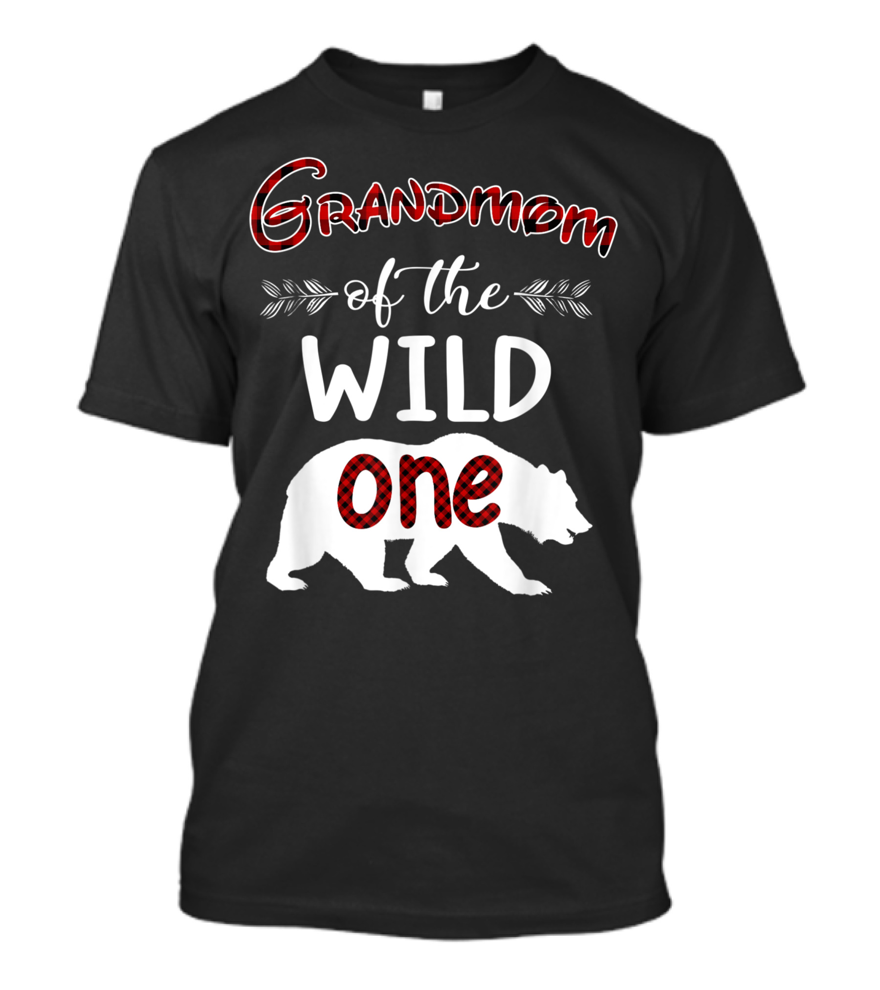Grandmom Of The Wild One Bear Plaid Birthday T-Shirt